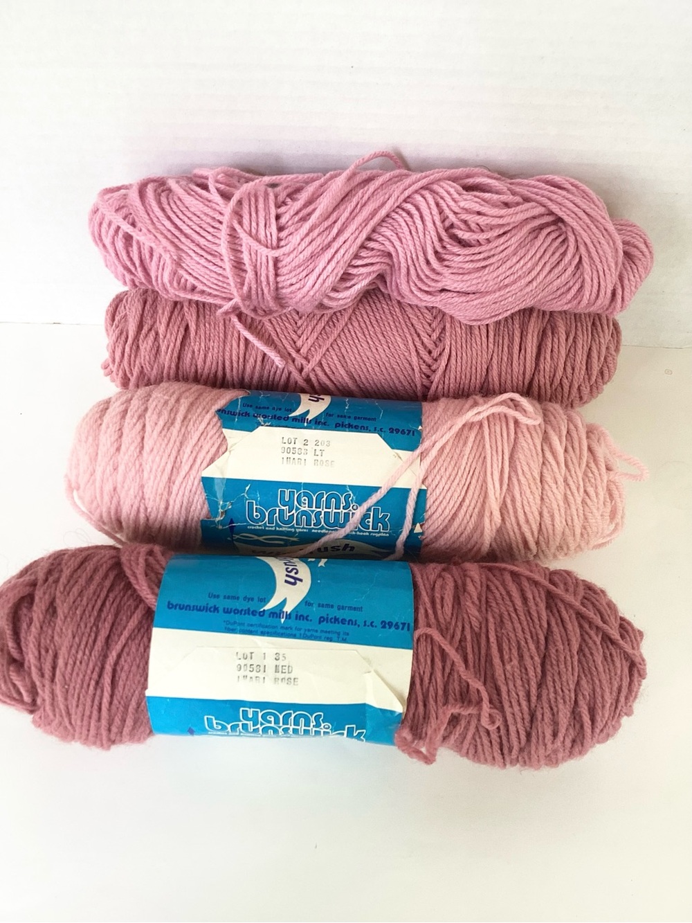 Windrush Pink Rose Yarn Bundle - 3.5 Skeins Vintage Worsted Weight Acrylic